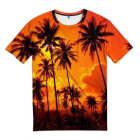 Мужская футболка 3D с принтом Таиланд в Кировске, 100% полиэфир | прямой крой, круглый вырез горловины, длина до линии бедер | Тематика изображения на принте: clouds | nature | palms | sky | sunset | thailand | tourism | закат | небо | облака | пальмы | природа | таиланд | туризм