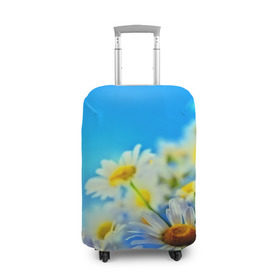 Чехол для чемодана 3D с принтом Ромашка полевая в Кировске, 86% полиэфир, 14% спандекс | двустороннее нанесение принта, прорези для ручек и колес | flower | лето | поле | полевой цветок | цветочки | цветы