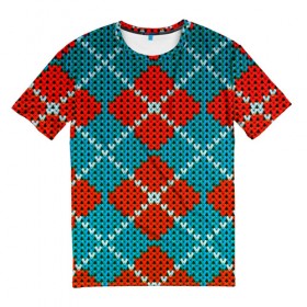 Мужская футболка 3D с принтом Knitting pattern в Кировске, 100% полиэфир | прямой крой, круглый вырез горловины, длина до линии бедер | Тематика изображения на принте: вязаный | рождество | свитер | текстура