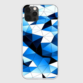 Чехол для iPhone 12 Pro Max с принтом Голубой полигон в Кировске, Силикон |  | абстракция | бумага | геометрия | грани | изгиб | линии | полигоны | полосы | постель | розовый | сочетания | текстура | треугольники