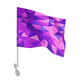 Флаг для автомобиля с принтом Розовые полигоны в Кировске, 100% полиэстер | Размер: 30*21 см | абстракция | бумага | геометрия | грани | изгиб | линии | полигоны | полосы | постель | розовый | сочетания | текстура | треугольники