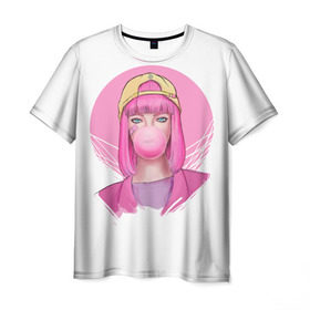 Мужская футболка 3D с принтом Bubble Gum в Кировске, 100% полиэфир | прямой крой, круглый вырез горловины, длина до линии бедер | Тематика изображения на принте: angel | pop | sia | ангел | поп | сиа