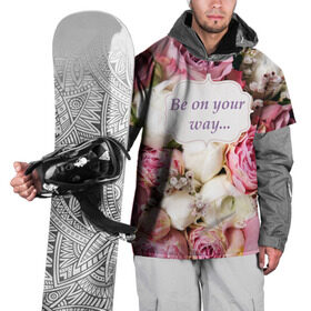 Накидка на куртку 3D с принтом Be on your way в Кировске, 100% полиэстер |  | 8 | девушке | марта | мило | подарок | розы | скрап