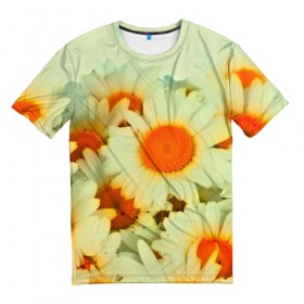 Мужская футболка 3D с принтом Подсолнух в Кировске, 100% полиэфир | прямой крой, круглый вырез горловины, длина до линии бедер | flower | лето | полевой цветок | цветочки | цветы