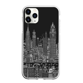 Чехол для iPhone 11 Pro матовый с принтом Мегаполис в Кировске, Силикон |  | advertising | art | black and white | city | drawing | metropolis | night | painting | skyscrapers | город | искусство | картина | мегаполис | ночь | рисунок | черно белый