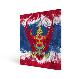 Холст квадратный с принтом Таиланд в Кировске, 100% ПВХ |  | flag | garuda | thailand | гаруда | таиланд | флаг