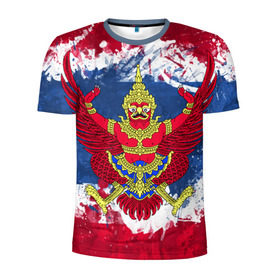 Мужская футболка 3D спортивная с принтом Таиланд в Кировске, 100% полиэстер с улучшенными характеристиками | приталенный силуэт, круглая горловина, широкие плечи, сужается к линии бедра | flag | garuda | thailand | гаруда | таиланд | флаг
