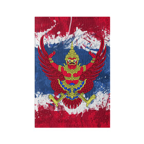 Обложка для паспорта матовая кожа с принтом Таиланд в Кировске, натуральная матовая кожа | размер 19,3 х 13,7 см; прозрачные пластиковые крепления | Тематика изображения на принте: flag | garuda | thailand | гаруда | таиланд | флаг
