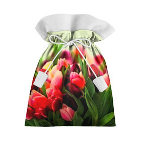 Подарочный 3D мешок с принтом Букет тюльпанов в Кировске, 100% полиэстер | Размер: 29*39 см | Тематика изображения на принте: flower | весна | цветочки | цветы