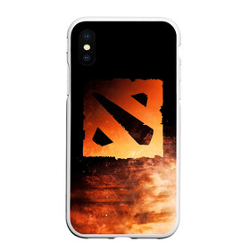 Чехол для iPhone XS Max матовый с принтом Dota 2 в Кировске, Силикон | Область печати: задняя сторона чехла, без боковых панелей | Тематика изображения на принте: art | dota | logo | дота 2 | живопись | игра | игрок | краски | логотип