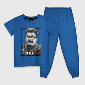 Детская пижама хлопок с принтом Style in в Кировске, 100% хлопок |  брюки и футболка прямого кроя, без карманов, на брюках мягкая резинка на поясе и по низу штанин
 | stalin | сталин