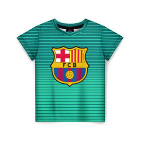 Детская футболка 3D с принтом Барселона в Кировске, 100% гипоаллергенный полиэфир | прямой крой, круглый вырез горловины, длина до линии бедер, чуть спущенное плечо, ткань немного тянется | barcelona | барса | футбол