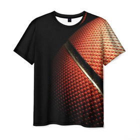 Мужская футболка 3D с принтом Баскетбольный мяч в Кировске, 100% полиэфир | прямой крой, круглый вырез горловины, длина до линии бедер | баскетбол | мяч | оранжевый | спорт | стритбол