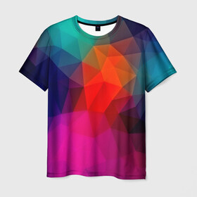 Мужская футболка 3D с принтом Abstraction в Кировске, 100% полиэфир | прямой крой, круглый вырез горловины, длина до линии бедер | абстракция | бумага | геометрия | грани | изгиб | линии | оптические | полигоны | полосы | постель | розовый | сочетания | текстура | треугольники