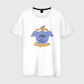 Мужская футболка хлопок с принтом PHP-2 в Кировске, 100% хлопок | прямой крой, круглый вырез горловины, длина до линии бедер, слегка спущенное плечо. | it | php | programming
