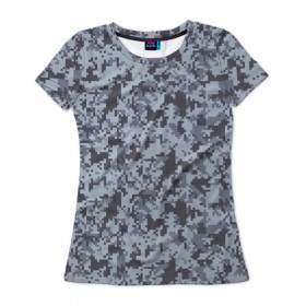 Женская футболка 3D с принтом камуфляж 1 в Кировске, 100% полиэфир ( синтетическое хлопкоподобное полотно) | прямой крой, круглый вырез горловины, длина до линии бедер | армия | война | камуфляж | милитари | пиксель