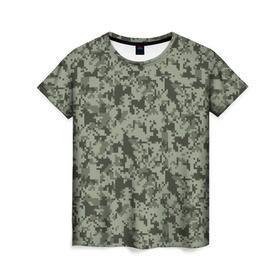 Женская футболка 3D с принтом камуфляж 2 в Кировске, 100% полиэфир ( синтетическое хлопкоподобное полотно) | прямой крой, круглый вырез горловины, длина до линии бедер | армия | война | камуфляж | милитари | пиксель