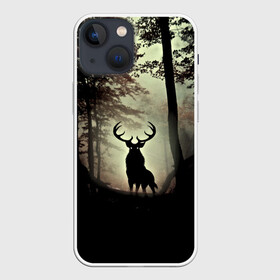Чехол для iPhone 13 mini с принтом Олень в Кировске,  |  | деревья | императорский красный олень | лес | олень | природа | рога