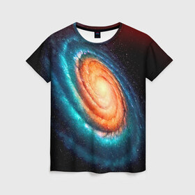 Женская футболка 3D с принтом Вселенная в Кировске, 100% полиэфир ( синтетическое хлопкоподобное полотно) | прямой крой, круглый вырез горловины, длина до линии бедер | space | star | галактика | звезды | космический | космос | созвездие