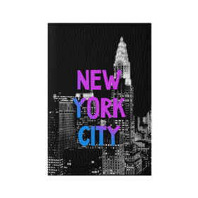 Обложка для паспорта матовая кожа с принтом Нью-Йорк в Кировске, натуральная матовая кожа | размер 19,3 х 13,7 см; прозрачные пластиковые крепления | america | capital | city | lights | new york | night | skyscrapers | tourism | usa | америка | город | ночь | нью йорк | огни | столица | сша | туризм