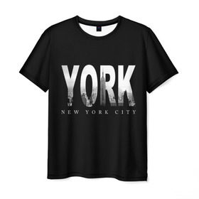Мужская футболка 3D с принтом Нью-Йорк в Кировске, 100% полиэфир | прямой крой, круглый вырез горловины, длина до линии бедер | Тематика изображения на принте: america | capital | city | lights | new york | night | skyscrapers | tourism | usa | америка | город | ночь | нью йорк | огни | столица | сша | туризм
