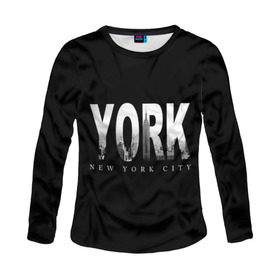 Женский лонгслив 3D с принтом Нью-Йорк в Кировске, 100% полиэстер | длинные рукава, круглый вырез горловины, полуприлегающий силуэт | america | capital | city | lights | new york | night | skyscrapers | tourism | usa | америка | город | ночь | нью йорк | огни | столица | сша | туризм