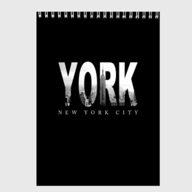 Скетчбук с принтом Нью-Йорк в Кировске, 100% бумага
 | 48 листов, плотность листов — 100 г/м2, плотность картонной обложки — 250 г/м2. Листы скреплены сверху удобной пружинной спиралью | america | capital | city | lights | new york | night | skyscrapers | tourism | usa | америка | город | ночь | нью йорк | огни | столица | сша | туризм