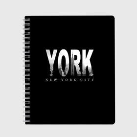 Тетрадь с принтом Нью-Йорк в Кировске, 100% бумага | 48 листов, плотность листов — 60 г/м2, плотность картонной обложки — 250 г/м2. Листы скреплены сбоку удобной пружинной спиралью. Уголки страниц и обложки скругленные. Цвет линий — светло-серый
 | america | capital | city | lights | new york | night | skyscrapers | tourism | usa | америка | город | ночь | нью йорк | огни | столица | сша | туризм