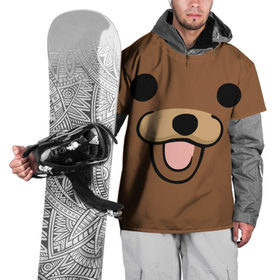 Накидка на куртку 3D с принтом Медведь в Кировске, 100% полиэстер |  | интернет | клевый | медведь | мем | мишка | мишки | прикол | прикольный | смешной | шутка