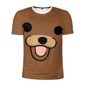 Мужская футболка 3D спортивная с принтом Медведь в Кировске, 100% полиэстер с улучшенными характеристиками | приталенный силуэт, круглая горловина, широкие плечи, сужается к линии бедра | интернет | клевый | медведь | мем | мишка | мишки | прикол | прикольный | смешной | шутка