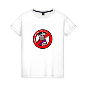 Женская футболка хлопок с принтом Скажи нет хипстерам в Кировске, 100% хлопок | прямой крой, круглый вырез горловины, длина до линии бедер, слегка спущенное плечо | 