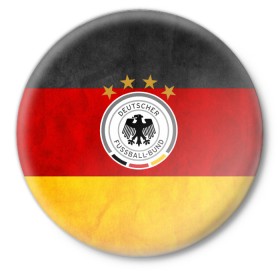 Значок с принтом Сборная Германии в Кировске,  металл | круглая форма, металлическая застежка в виде булавки | germany | германия | футбольная форма