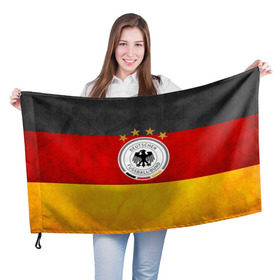 Флаг 3D с принтом Сборная Германии в Кировске, 100% полиэстер | плотность ткани — 95 г/м2, размер — 67 х 109 см. Принт наносится с одной стороны | germany | германия | футбольная форма