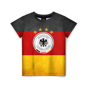 Детская футболка 3D с принтом Сборная Германии в Кировске, 100% гипоаллергенный полиэфир | прямой крой, круглый вырез горловины, длина до линии бедер, чуть спущенное плечо, ткань немного тянется | germany | германия | футбольная форма