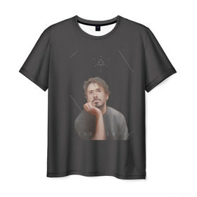 Мужская футболка 3D с принтом Tony Stark в Кировске, 100% полиэфир | прямой крой, круглый вырез горловины, длина до линии бедер | Тематика изображения на принте: младший | роберт