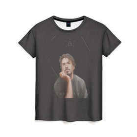 Женская футболка 3D с принтом Tony Stark в Кировске, 100% полиэфир ( синтетическое хлопкоподобное полотно) | прямой крой, круглый вырез горловины, длина до линии бедер | младший | роберт