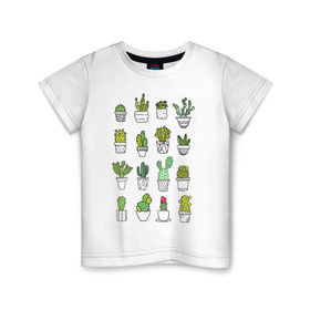 Детская футболка хлопок с принтом cactus в Кировске, 100% хлопок | круглый вырез горловины, полуприлегающий силуэт, длина до линии бедер | cactus | tmblr | tubler | кактус