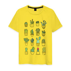 Мужская футболка хлопок с принтом cactus в Кировске, 100% хлопок | прямой крой, круглый вырез горловины, длина до линии бедер, слегка спущенное плечо. | cactus | tmblr | tubler | кактус