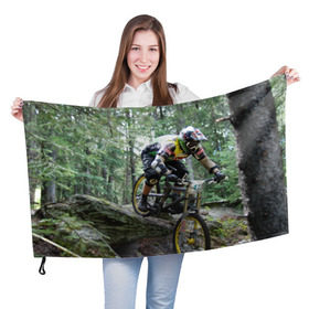Флаг 3D с принтом Велоспорт гонка в Кировске, 100% полиэстер | плотность ткани — 95 г/м2, размер — 67 х 109 см. Принт наносится с одной стороны | велик | велосипед | гонка | горы | деревья | железный конь | колесо | лес | лисапед | природа | ровер | спорт | спортсмен | стальной конь | тандем | трицикл | шлем