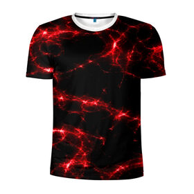 Мужская футболка 3D спортивная с принтом Огненная абстракция в Кировске, 100% полиэстер с улучшенными характеристиками | приталенный силуэт, круглая горловина, широкие плечи, сужается к линии бедра | абстракция | красный | огонь