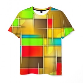 Мужская футболка 3D с принтом Fashion Geometry в Кировске, 100% полиэфир | прямой крой, круглый вырез горловины, длина до линии бедер | 