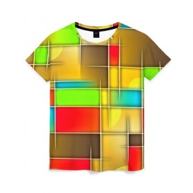 Женская футболка 3D с принтом Fashion Geometry в Кировске, 100% полиэфир ( синтетическое хлопкоподобное полотно) | прямой крой, круглый вырез горловины, длина до линии бедер | 