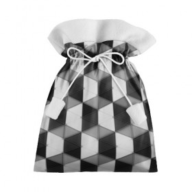 Подарочный 3D мешок с принтом Серые треугольники в Кировске, 100% полиэстер | Размер: 29*39 см | cell | паттерн | трапеции | ячейка