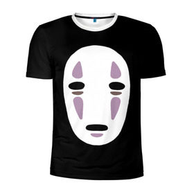 Мужская футболка 3D спортивная с принтом Face в Кировске, 100% полиэстер с улучшенными характеристиками | приталенный силуэт, круглая горловина, широкие плечи, сужается к линии бедра | anime | spirited away | аниме | миадзяки | унесенные призраками