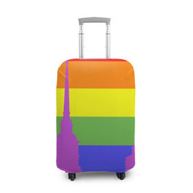 Чехол для чемодана 3D с принтом Радужный флаг в Кировске, 86% полиэфир, 14% спандекс | двустороннее нанесение принта, прорези для ручек и колес | город | любовь | отношения | радуга | сердце | сталица | флаг