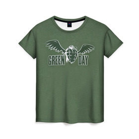 Женская футболка 3D с принтом Green Day 5 в Кировске, 100% полиэфир ( синтетическое хлопкоподобное полотно) | прямой крой, круглый вырез горловины, длина до линии бедер | american idiot | green day | грин дей | грин дэй