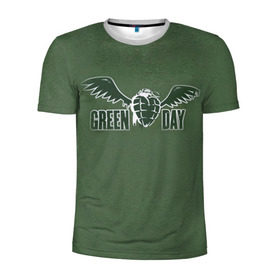 Мужская футболка 3D спортивная с принтом Green Day 5 в Кировске, 100% полиэстер с улучшенными характеристиками | приталенный силуэт, круглая горловина, широкие плечи, сужается к линии бедра | Тематика изображения на принте: american idiot | green day | грин дей | грин дэй