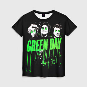 Женская футболка 3D с принтом Green Day 4 в Кировске, 100% полиэфир ( синтетическое хлопкоподобное полотно) | прямой крой, круглый вырез горловины, длина до линии бедер | american idiot | green day | грин дей | грин дэй
