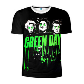 Мужская футболка 3D спортивная с принтом Green Day 4 в Кировске, 100% полиэстер с улучшенными характеристиками | приталенный силуэт, круглая горловина, широкие плечи, сужается к линии бедра | Тематика изображения на принте: american idiot | green day | грин дей | грин дэй