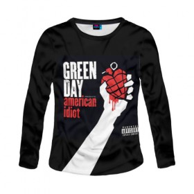 Женский лонгслив 3D с принтом Green Day 3 в Кировске, 100% полиэстер | длинные рукава, круглый вырез горловины, полуприлегающий силуэт | american idiot | green day | грин дей | грин дэй